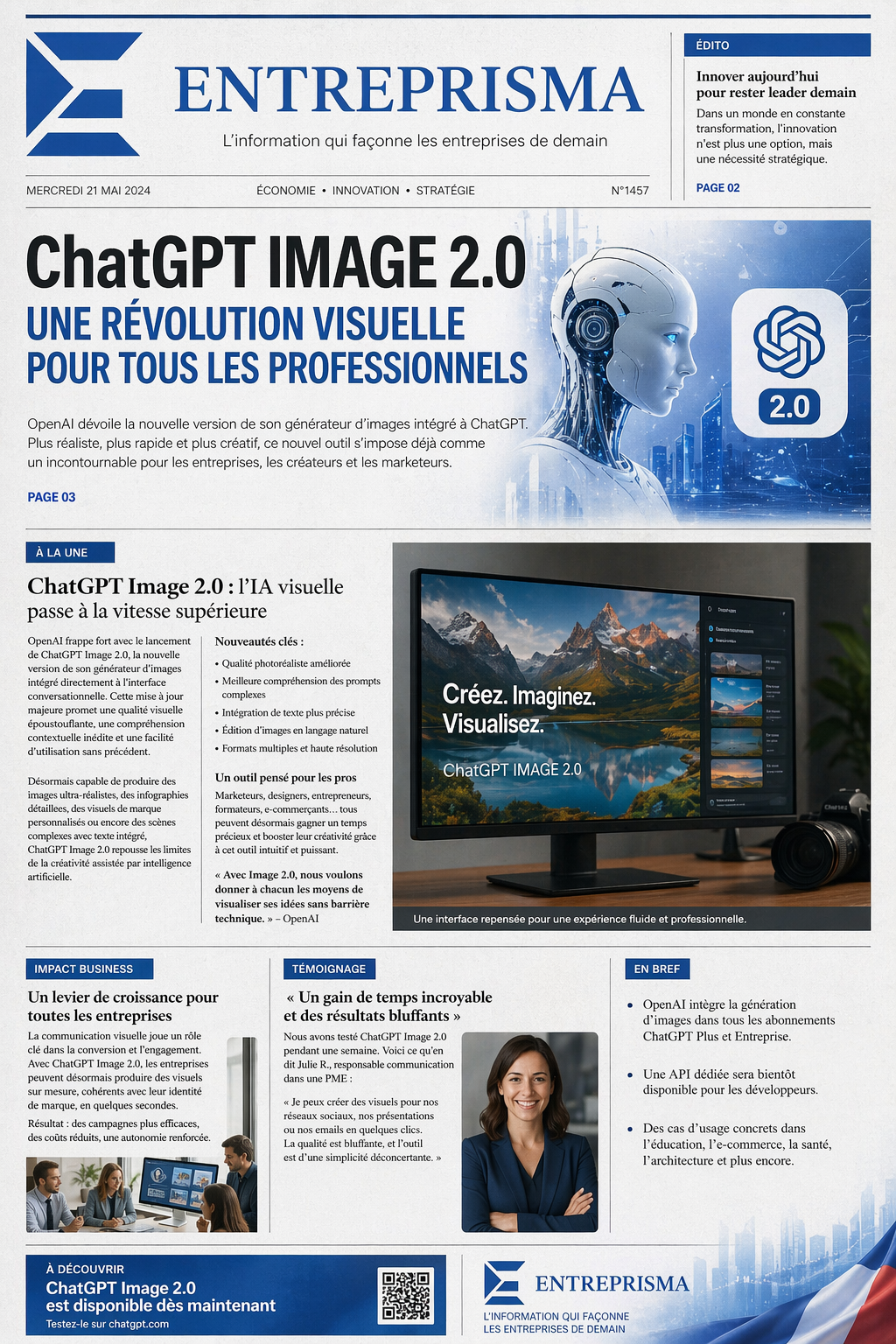 Image générée avec ChatGPT Image 2 : une démonstration convaincante de son niveau de détail, de sa précision visuelle et de sa capacité à produire des rendus éditoriaux nettement plus aboutis.