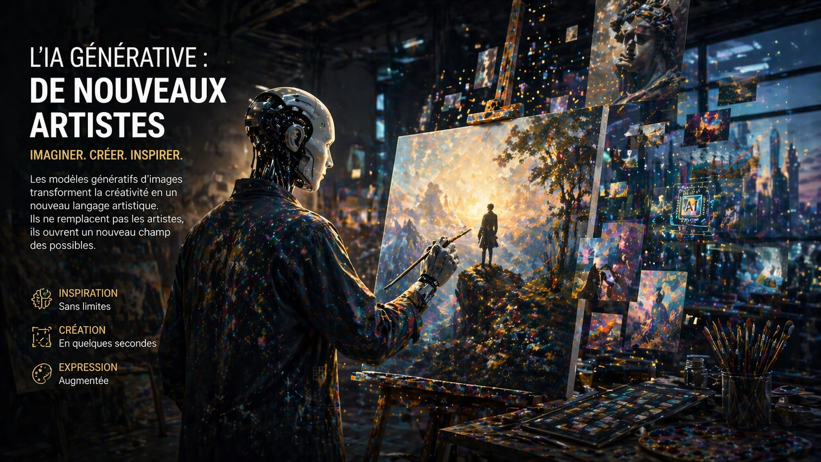 Avec l’essor de la génération d’images, l’intelligence artificielle s’impose comme un nouvel acteur du geste créatif, à la frontière de la technique, de l’inspiration et de l’expression artistique.