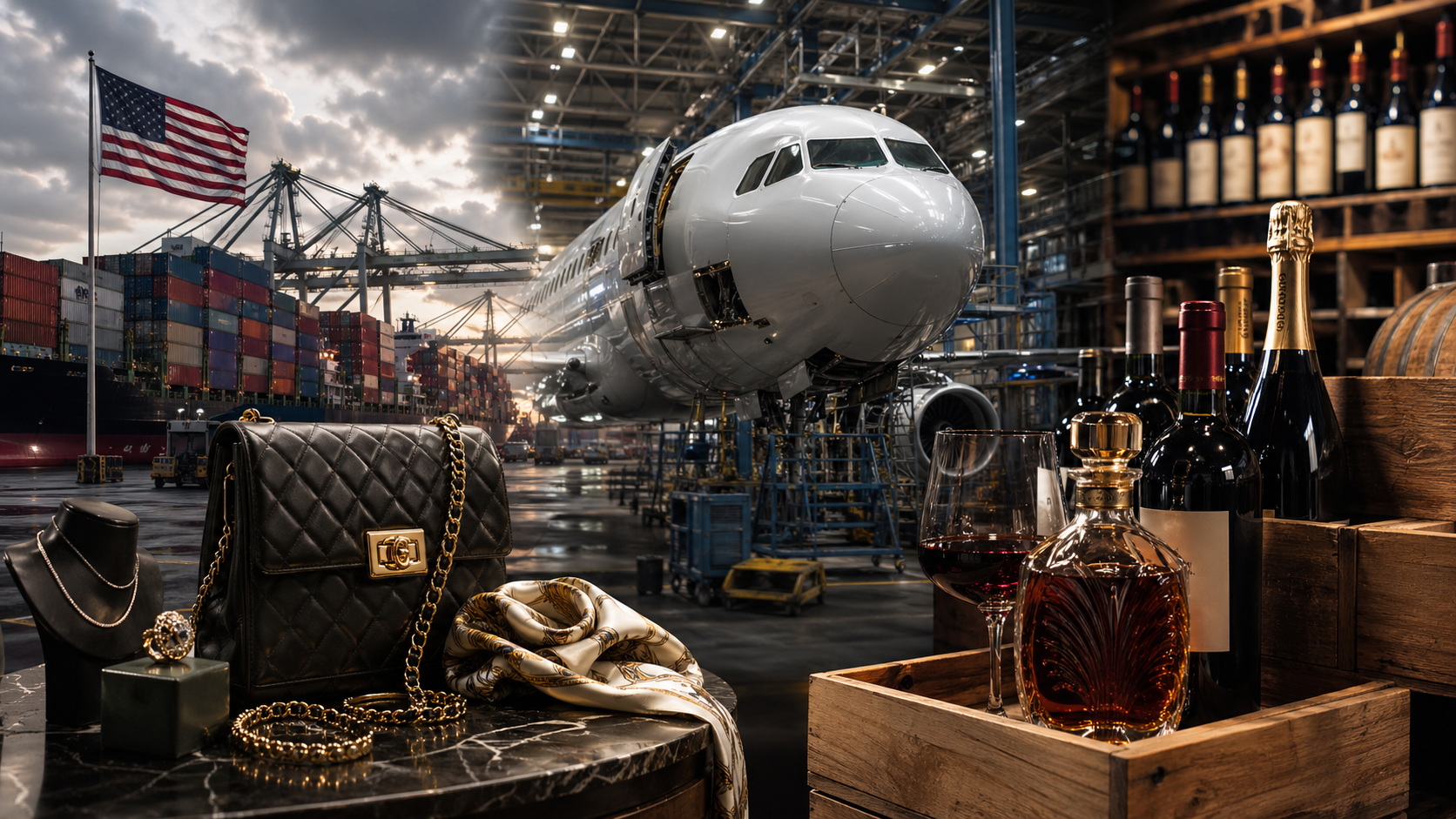 Le luxe, l’aéronautique et les vins et spiritueux figurent parmi les secteurs français les plus exposés aux droits de douane américains, en raison de leur forte dépendance aux exportations, de leur valeur ajoutée élevée et de leur sensibilité aux tensions commerciales internationales.