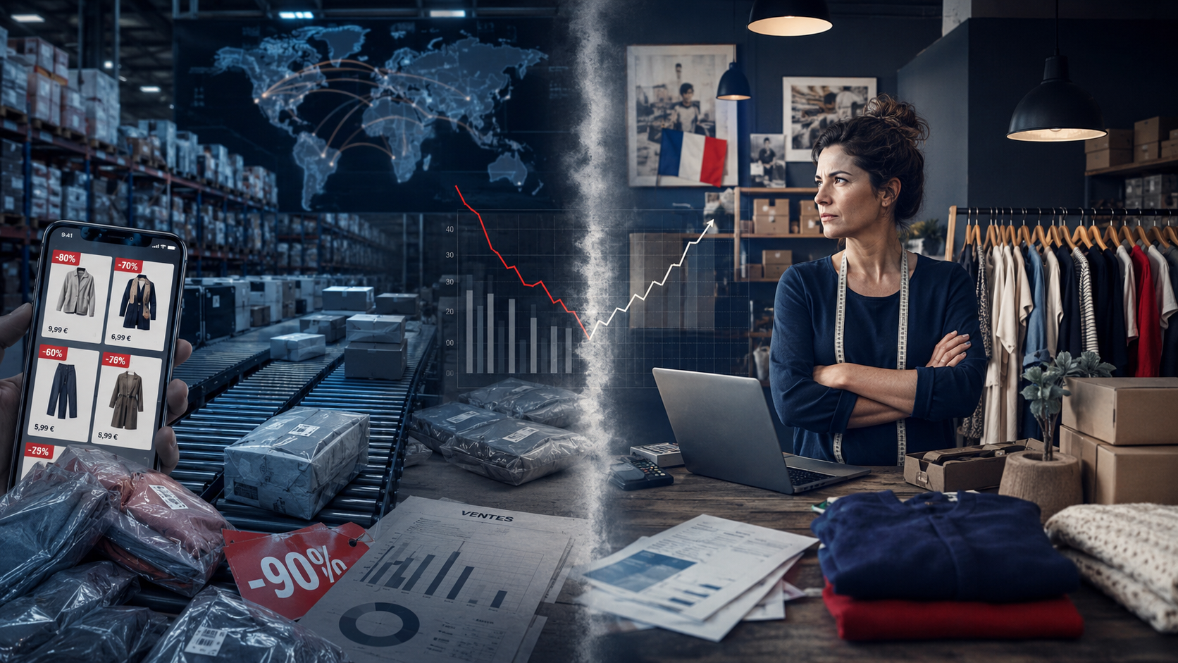 Affrontement entre les plateformes de fast-fashion à bas prix et les TPE-PME françaises du commerce textile.