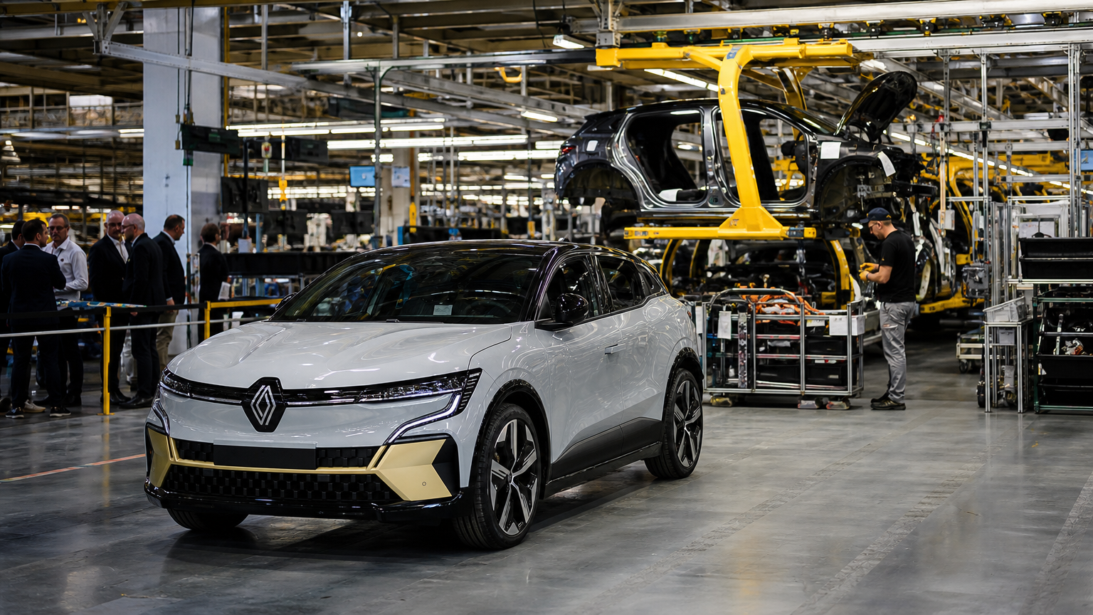 Illustration de l’investissement Renault électrique et de la production industrielle en France