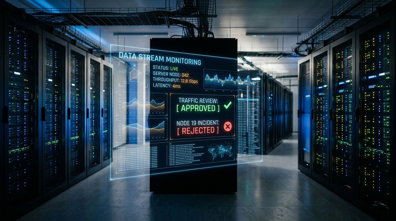 Interface de gestion publicitaire montrant le processus de modération IA Meta pour une entreprise.