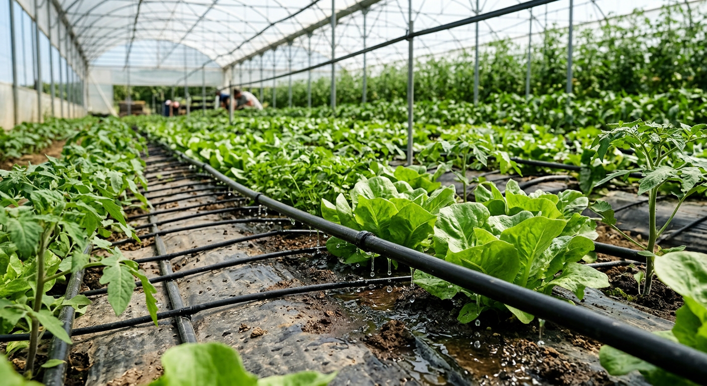Système d'irrigation efficient pour optimiser la production agricole face à la sécheresse.