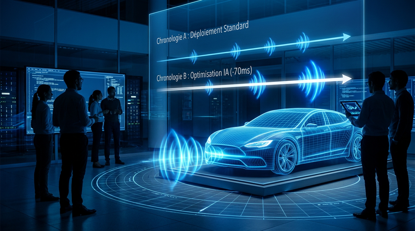 Schéma du déploiement d'airbags optimisé par l'innovation de Tesla.