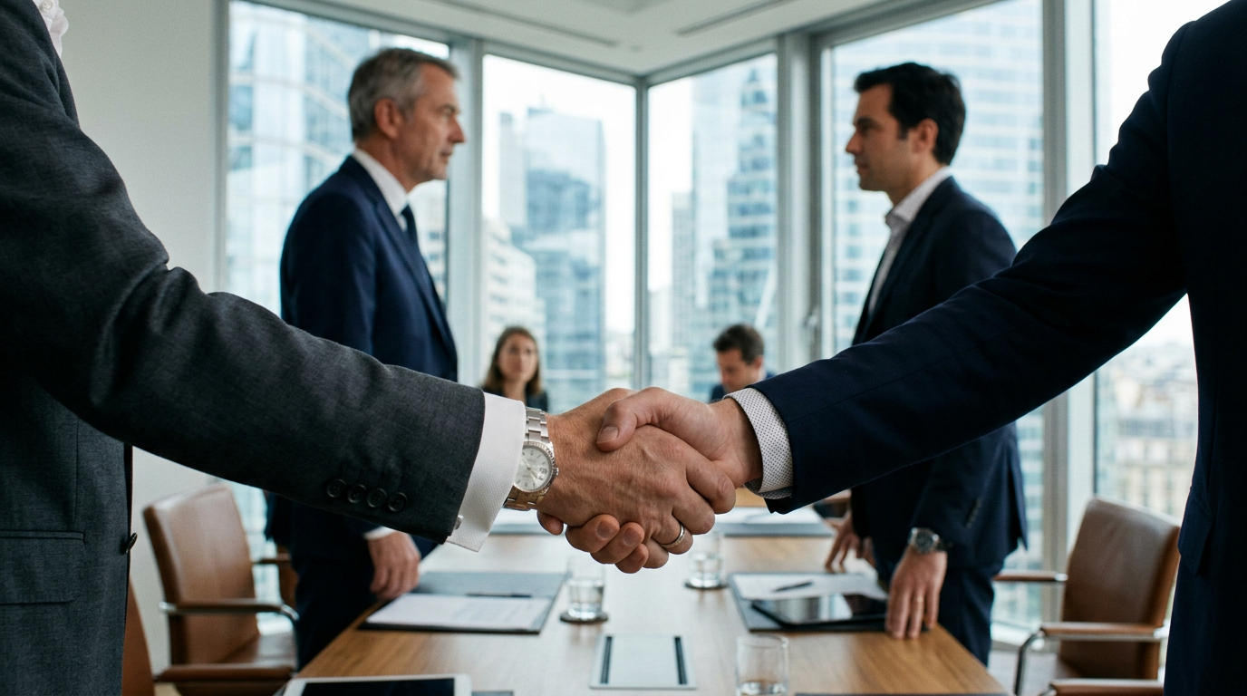 Négociation pour une prise de participation par un nouvel actionnaire dans une entreprise en croissance.