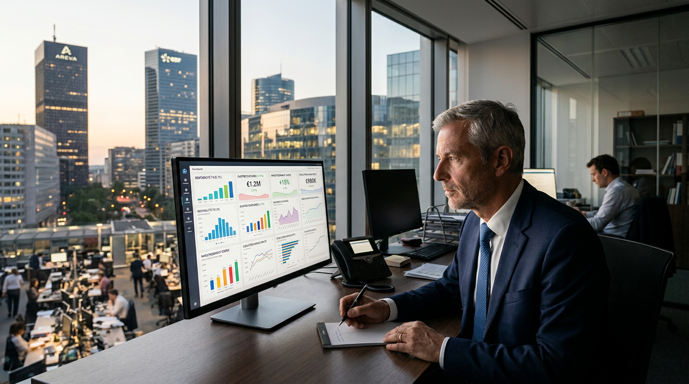 Un dirigeant de PME analyse la rentabilité de ses investissements technologiques pour éviter la survalorisation.