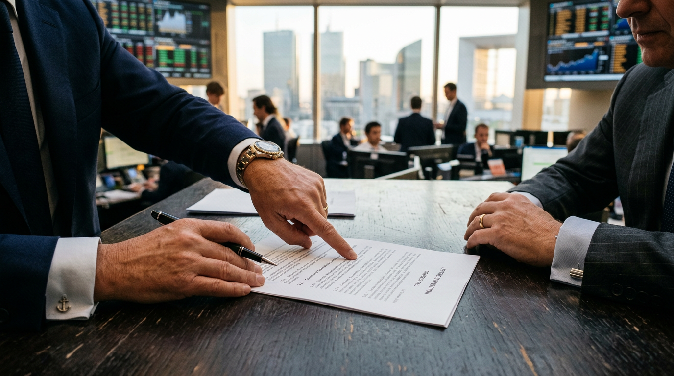 Un avocat spécialisé en M&A souligne un point clé d'une lettre d'intention engageante à son client.