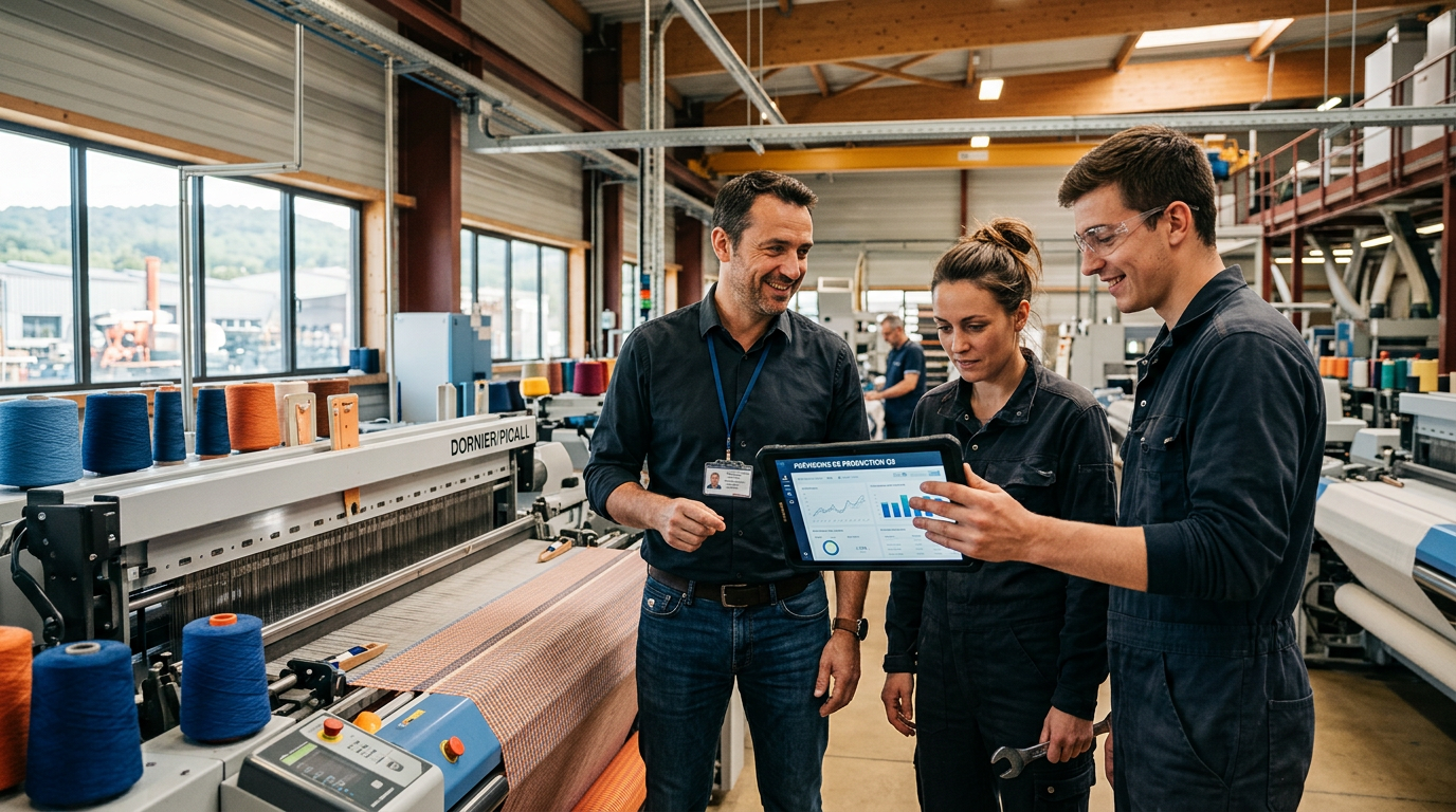 Des outils collaboratifs IA utilisés par une équipe pour améliorer la productivité et la prise de décision en PME.