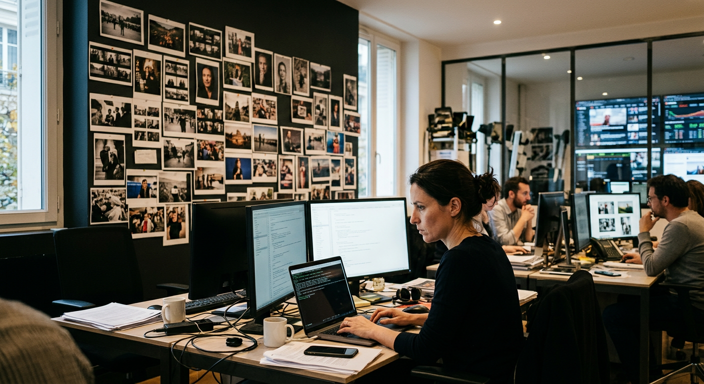 Agence de presse analysant la législation IA en France pour protéger sa propriété intellectuelle.