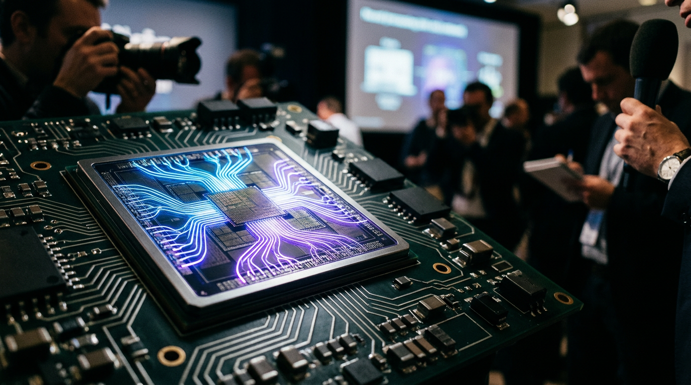 Puce de processeur neuronal pour l'IA embarquée, un enjeu clé de l'innovation Apple smartphone.