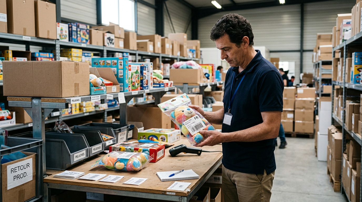 Contrôle qualité des jouets et vérification de la traçabilité en magasin