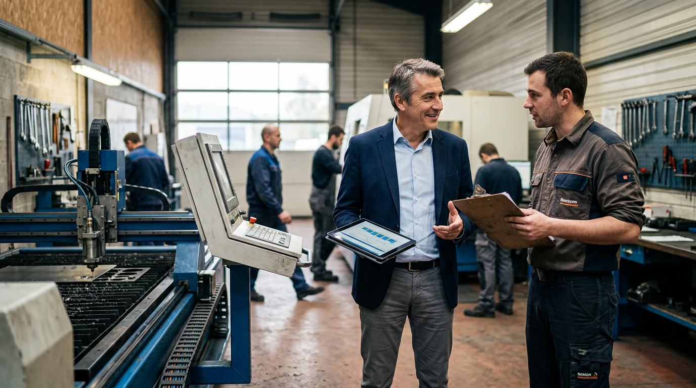 Un manager de transition pilotant la transformation digitale d'une PME industrielle.