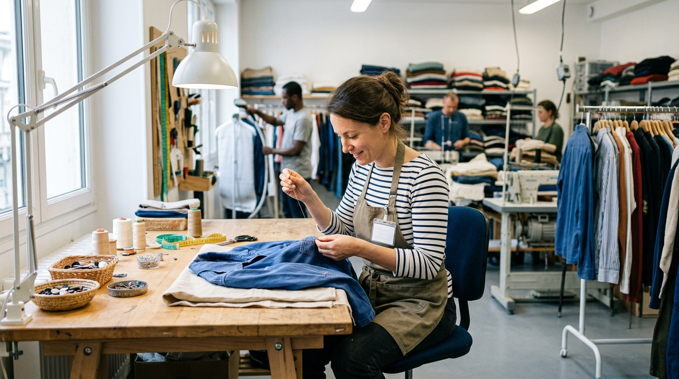 Un spécialiste effectue le recyclage textile en Europe, une des solutions à la gestion des stocks.