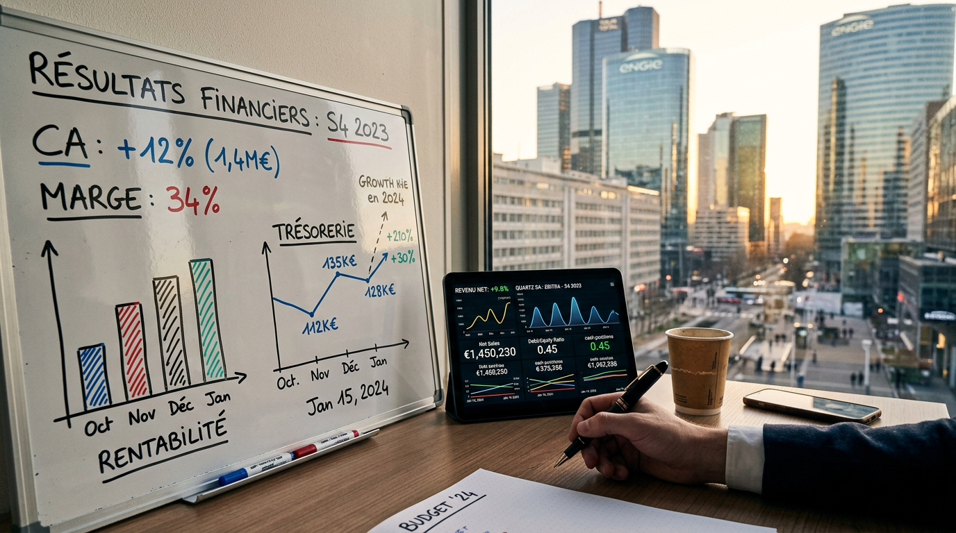 Tableau de bord illustrant la gestion financière d'une PME, un pilier de la croissance durable.