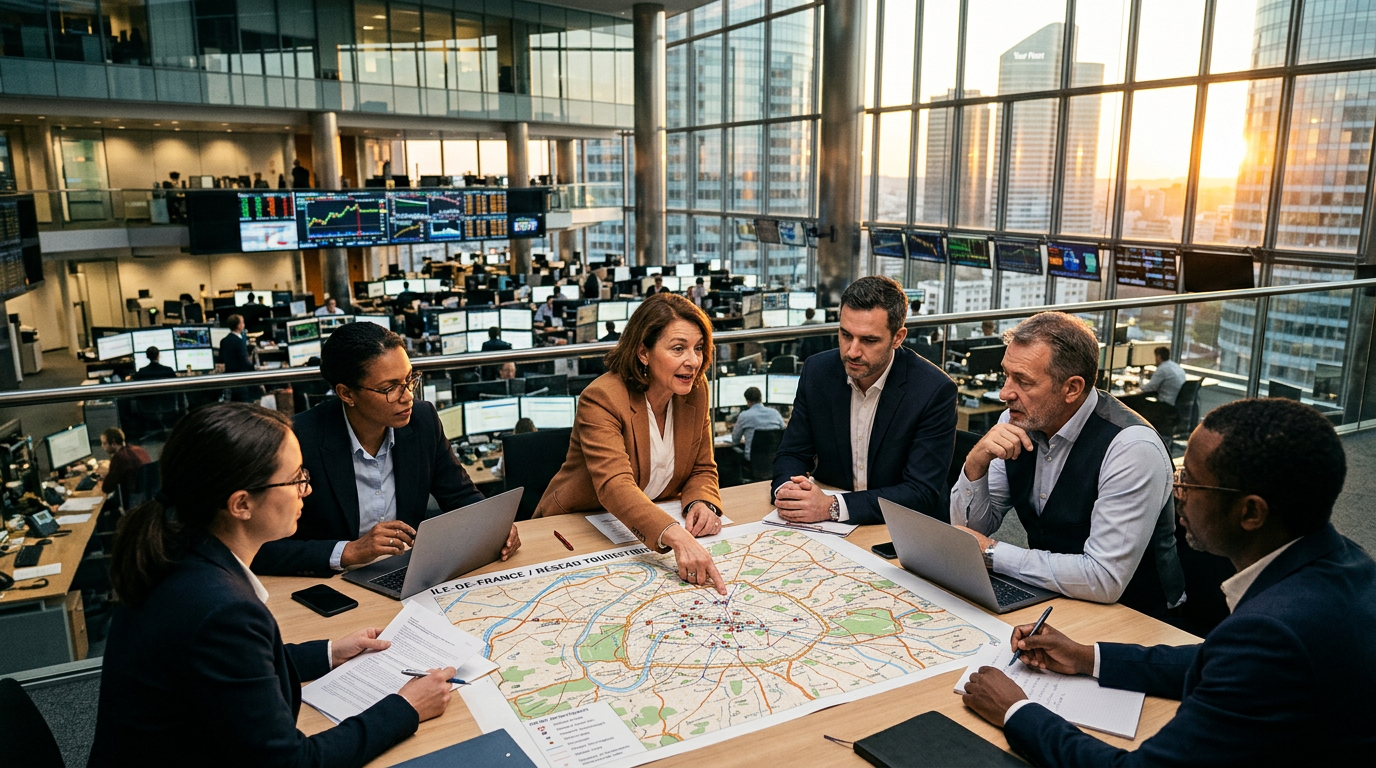 Acteurs locaux étudiant les retombées du tourisme régional dans le Val-d'Oise