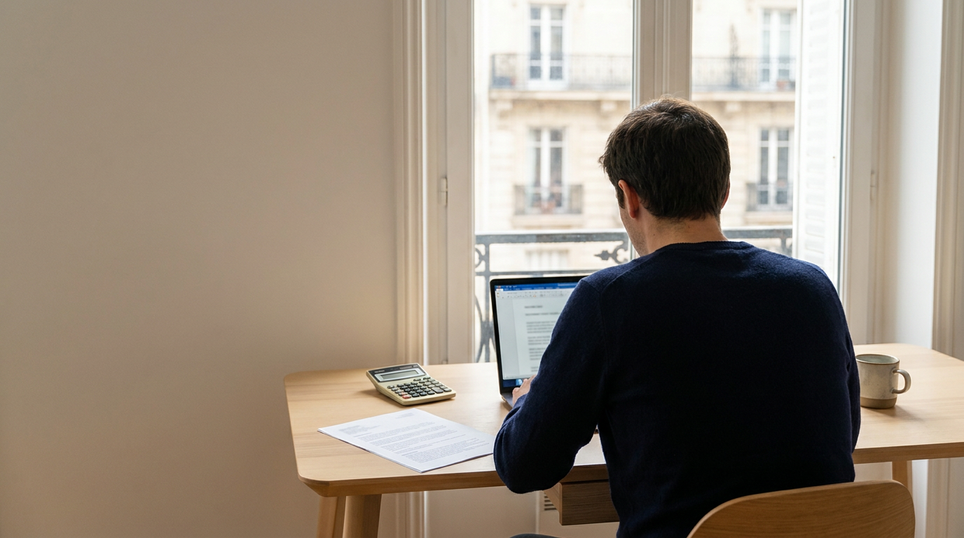 Une dirigeante vérifie sur ordinateur une facture destinée à un particulier