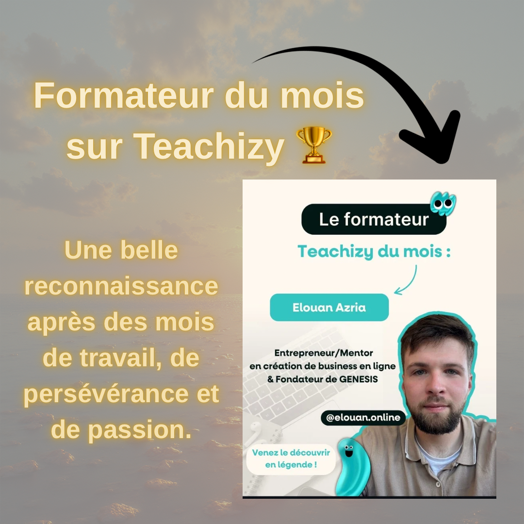 Formateur du mois sur Teachizy 🏆 - 1