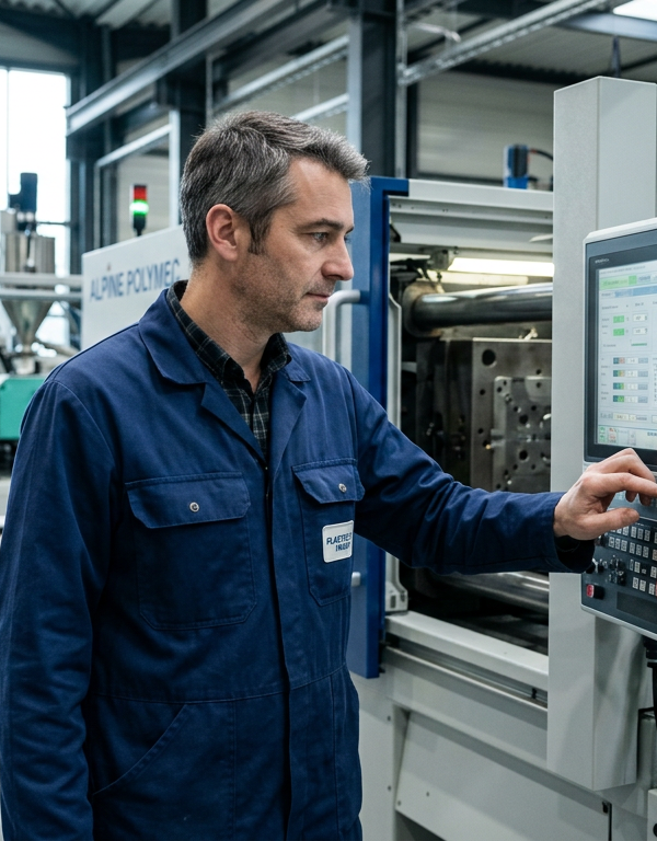 Illustration d'une usine moderne et d'un graphique montrant une baisse des émissions, symbolisant la réussite d'une PME grâce à l'ADEME pour sa décarbonation.