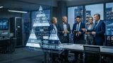 Infographie sur la pyramide des risques et le calendrier de conformité AI Act entreprise pour les PME.