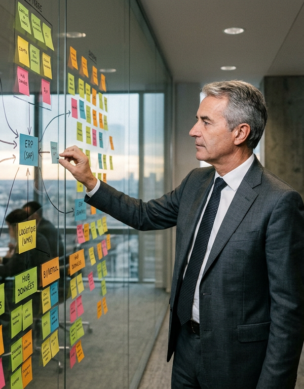 Illustration de plusieurs icônes d'applications et de flèches divergentes, symbolisant les alternatives stratégiques à oui-digitalise.fr pour la transformation numérique des PME en 2026.