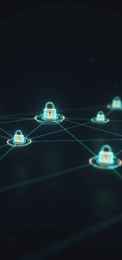 Illustration d'un cadenas numérique protégeant un réseau d'entreprise, symbolisant l'implémentation d'une Architecture Zero Trust pour sécuriser les accès nomades des PME.