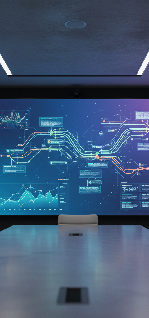Infographie illustrant le parcours client complexe avec plusieurs points de contact menant à une conversion, symbolisant l'attribution multi-touch marketing pour les PME.