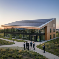 Une équipe d'entrepreneurs engagés discutant dans un bureau moderne et lumineux, symbolisant la certification B Corp France 2026 et la collaboration pour un impact positif.