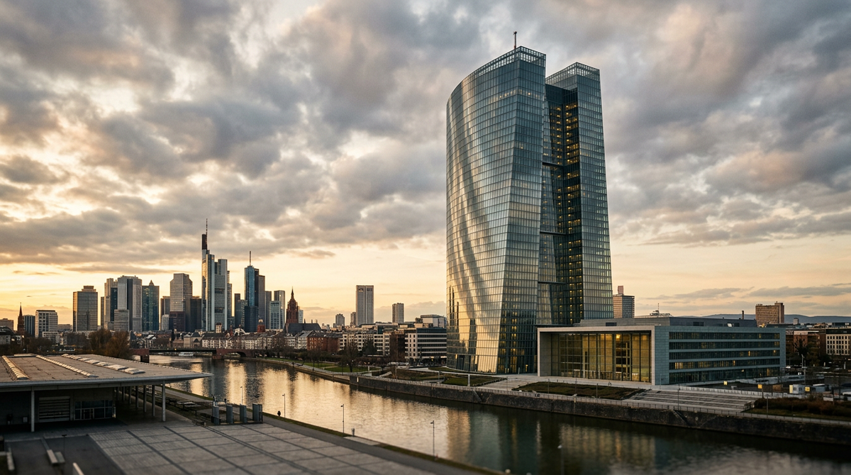Graphique illustrant la baisse des taux d'intérêt de la BCE, avec des flèches descendantes et des symboles d'euros, représentant l'impact de la BCE baisse taux sur les crédits PME.