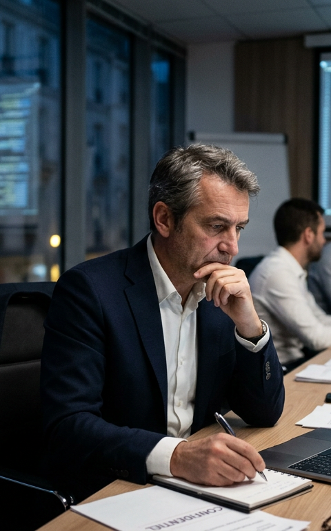 Équipe de direction en pleine simulation de crise avec le BlueSecure serious game.