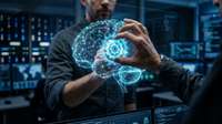 Une main humaine et une main robotique se rejoignent au-dessus d'un document de brevet, symbolisant la protection des Brevets IA PME par l'INPI en 2026.
