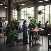 Illustration d'une entreprise PME obtenant la certification B Corp, symbolisant l'engagement RSE et l'impact positif.