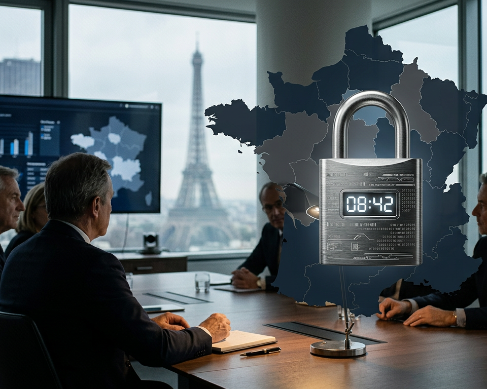Illustration d'un cadenas numérique protégeant des données, symbolisant le chiffrement et la cyber sécurité face aux menaces économiques.