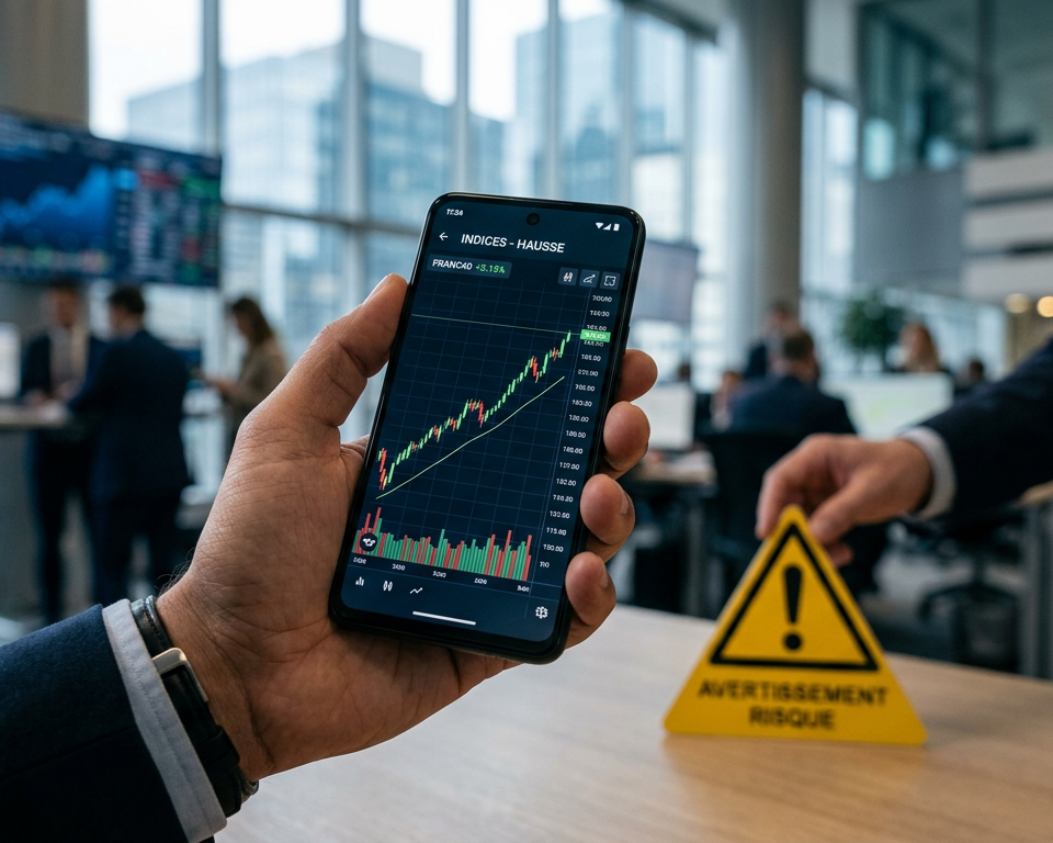Illustration d'une loupe examinant des documents financiers, symbolisant la vigilance face aux Clubs d'investissement et aux promesses d'influenceurs.
