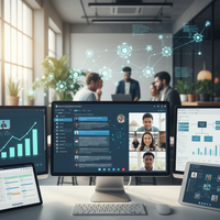 Illustration de plusieurs personnes connectées via des bulles de discussion, symbolisant des communautés de marque B2B PME collaboratives et dynamiques.