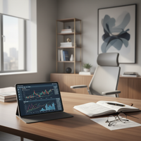 Un entrepreneur visionnaire analysant des graphiques de croissance, symbolisant l'anticipation des compétences 2027 et l'avenir du travail.