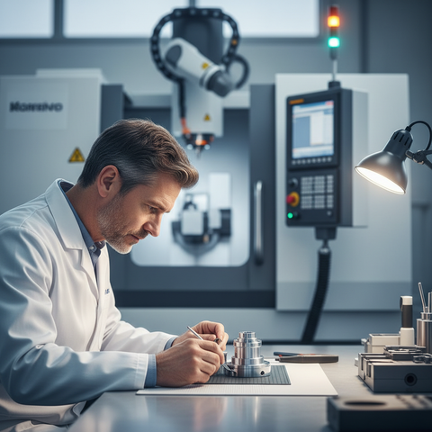 Illustration d'une PME moderne avec des schémas d'intelligence artificielle et des documents juridiques, symbolisant la Conformité AI Act et l'anticipation des réglementations.