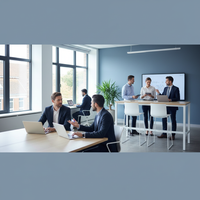 Illustration de divers contrats flexibles (temps partiel, CDD, intérim, portage) pour les PME en 2026, symbolisant