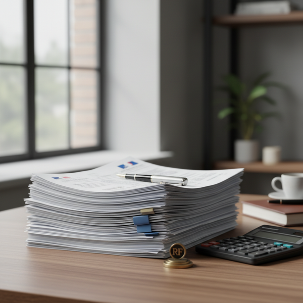 Documents financiers et calculatrice symbolisant la réforme des cotisations sociales des indépendants en 2026 et les nouveaux plafonds URSSAF.