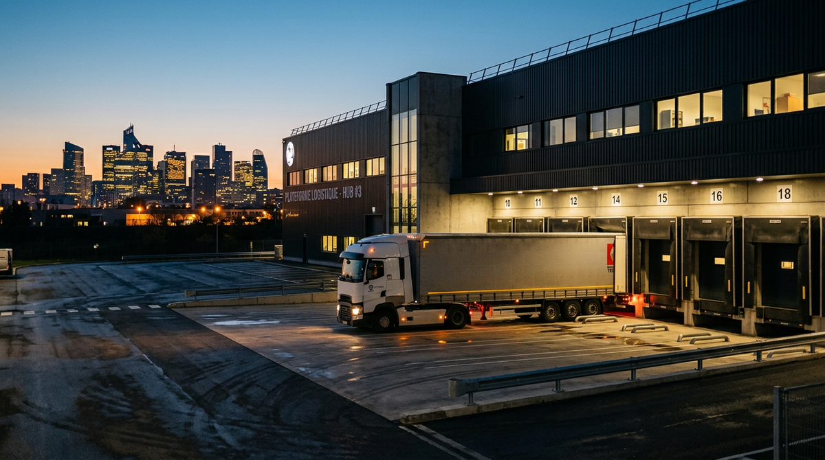Graphique illustrant l'augmentation des coûts logistiques pour les PME en Europe, avec des flèches montantes symbolisant la pression des prix des carburants et des réglementations environnementales.