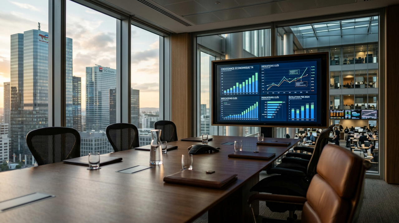Graphique illustrant les projections de croissance PME Banque de France pour 2026, avec des flèches divergentes symbolisant les secteurs à deux vitesses.