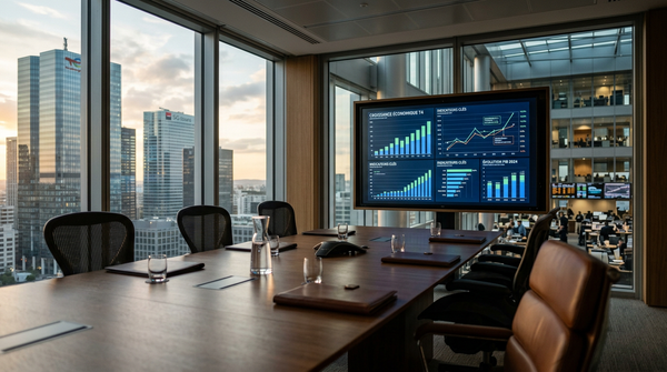 Graphique illustrant les projections de croissance PME Banque de France pour 2026, avec des flèches divergentes symbolisant les secteurs à deux vitesses.