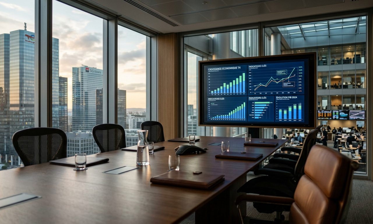 Graphique illustrant les projections de croissance PME Banque de France pour 2026, avec des flèches divergentes symbolisant les secteurs à deux vitesses.