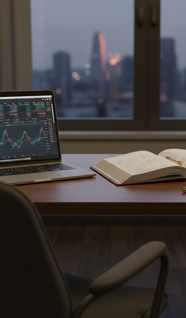 Illustration d'un tableau de bord financier avec des graphiques de crypto-actifs et le logo MiCA, symbolisant la gestion stratégique des crypto actifs entreprise en trésorerie.
