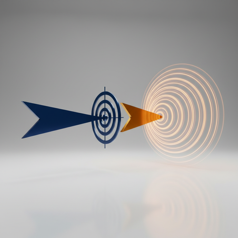 Infographie comparant les stratégies de demand capture et demand generation, avec des flèches et icônes représentant l'interception de demande et la création de besoin.