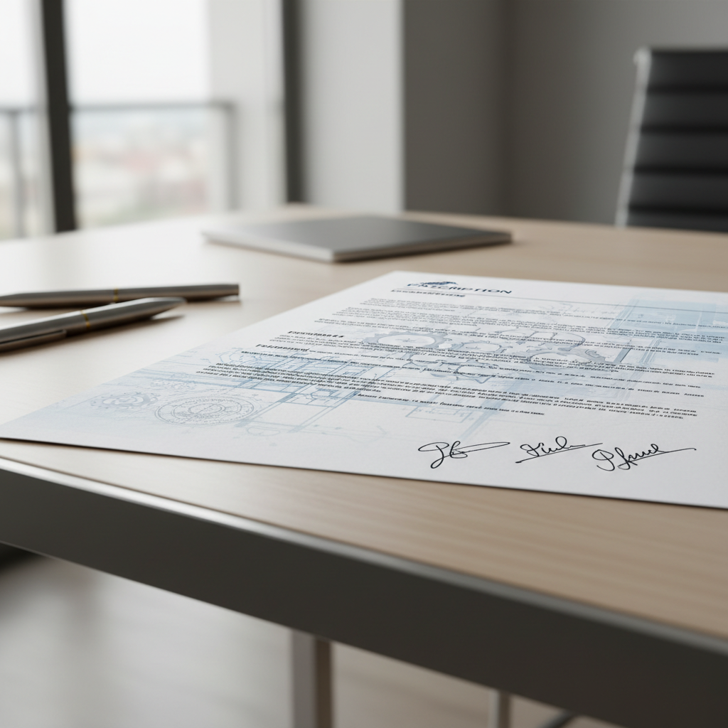 Illustration d'une main tenant un document de brevet, avec des symboles d'euros et d'horloge, représentant les coûts et délais pour déposer un brevet en France et en Europe pour les PME.