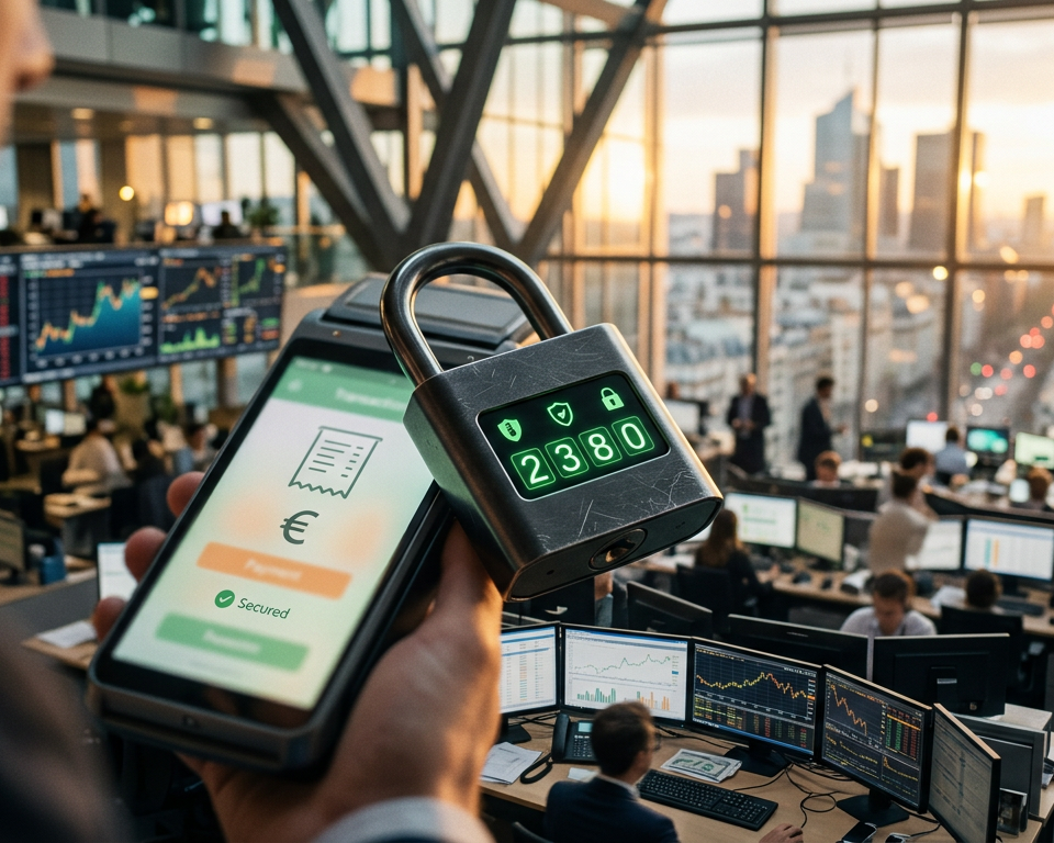 Interface Stripe sur smartphone visée par un hameçonnage où des hackers détournent des accès marchands.