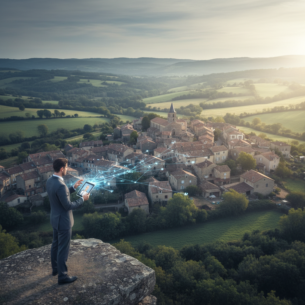 Une image représentant un médecin effectuant une téléconsultation avec un patient, symbolisant les services innovants en santé pour les déserts médicaux.