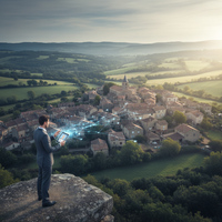 Une image représentant un médecin effectuant une téléconsultation avec un patient, symbolisant les services innovants en santé pour les déserts médicaux.