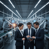 devenir ETI — Illustration d'une PME en pleine croissance se transformant en ETI, symbolisant les leviers de