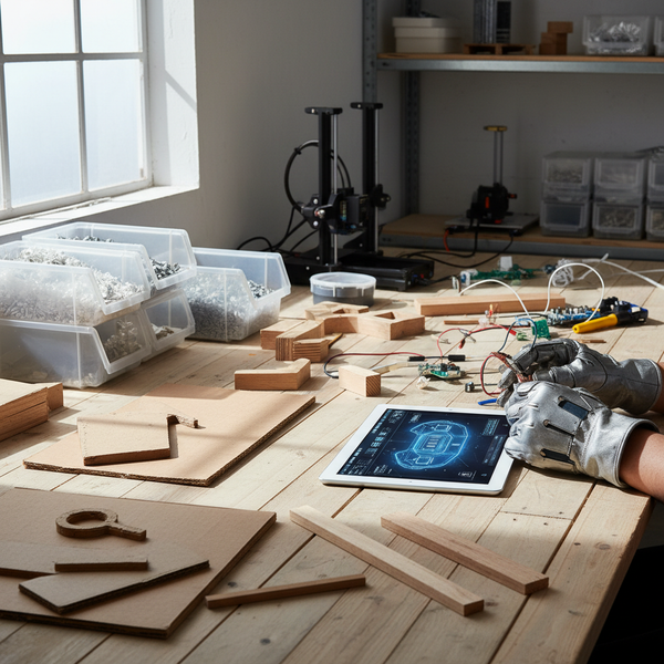 éco-conception PME — Une main tenant une petite plante verte, symbolisant l'éco-conception en PME, avec des engrenages